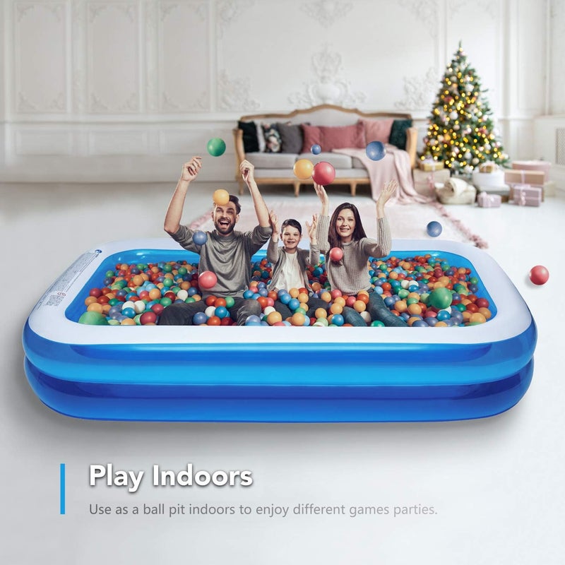 CHICLIST Inflatable Swimming Pool 120" X72" X20" Family Swim Center for Kids Full-Sized Lounge Pool for Kids Adults Easy Set for Backyard Summer Water Party Outdoor Kiddie Pools - Image 3